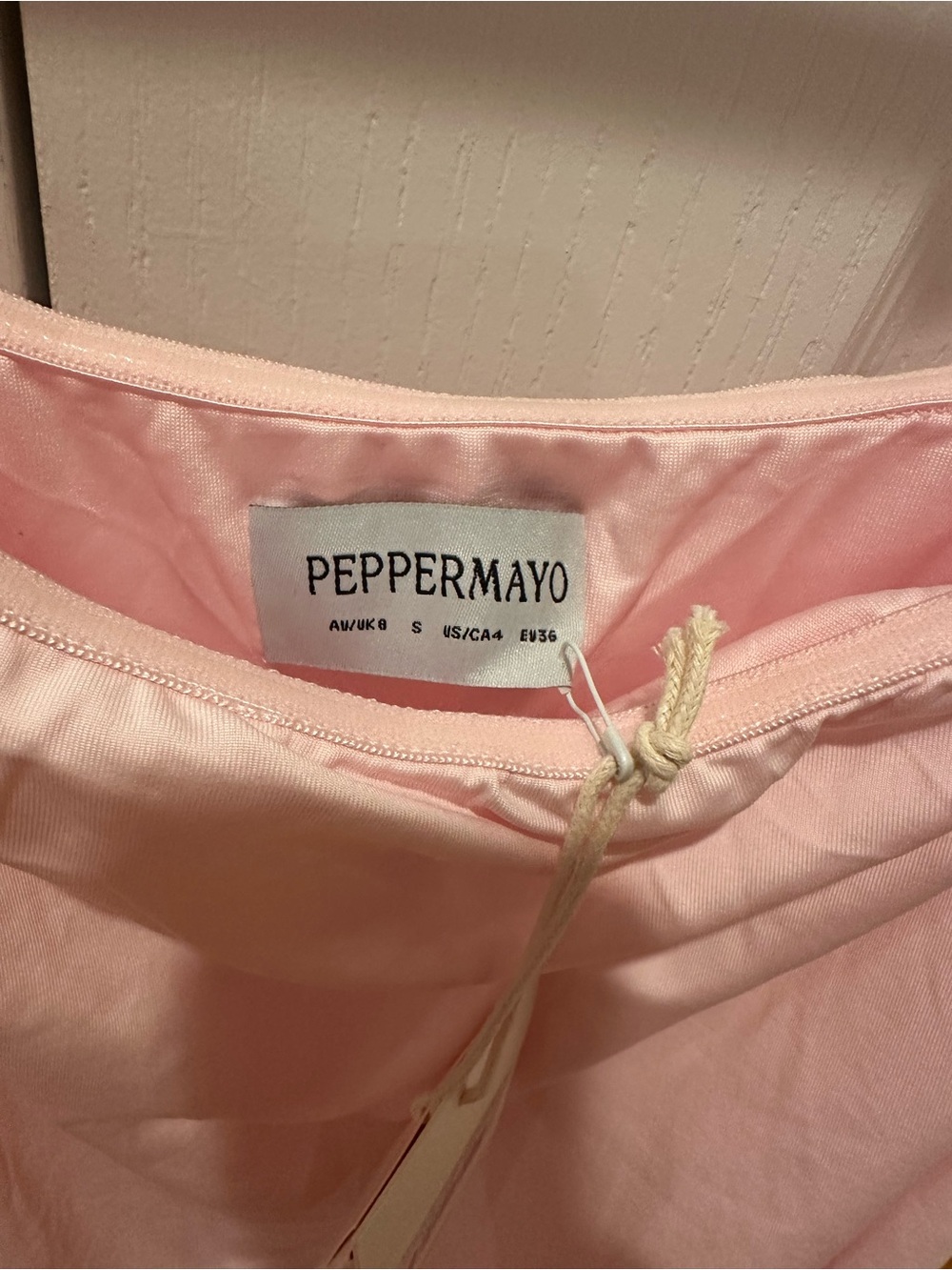 Peppermayo Mazie Pink Strapless mini dress with removable tie sash- never worn - Picture 8 of 10